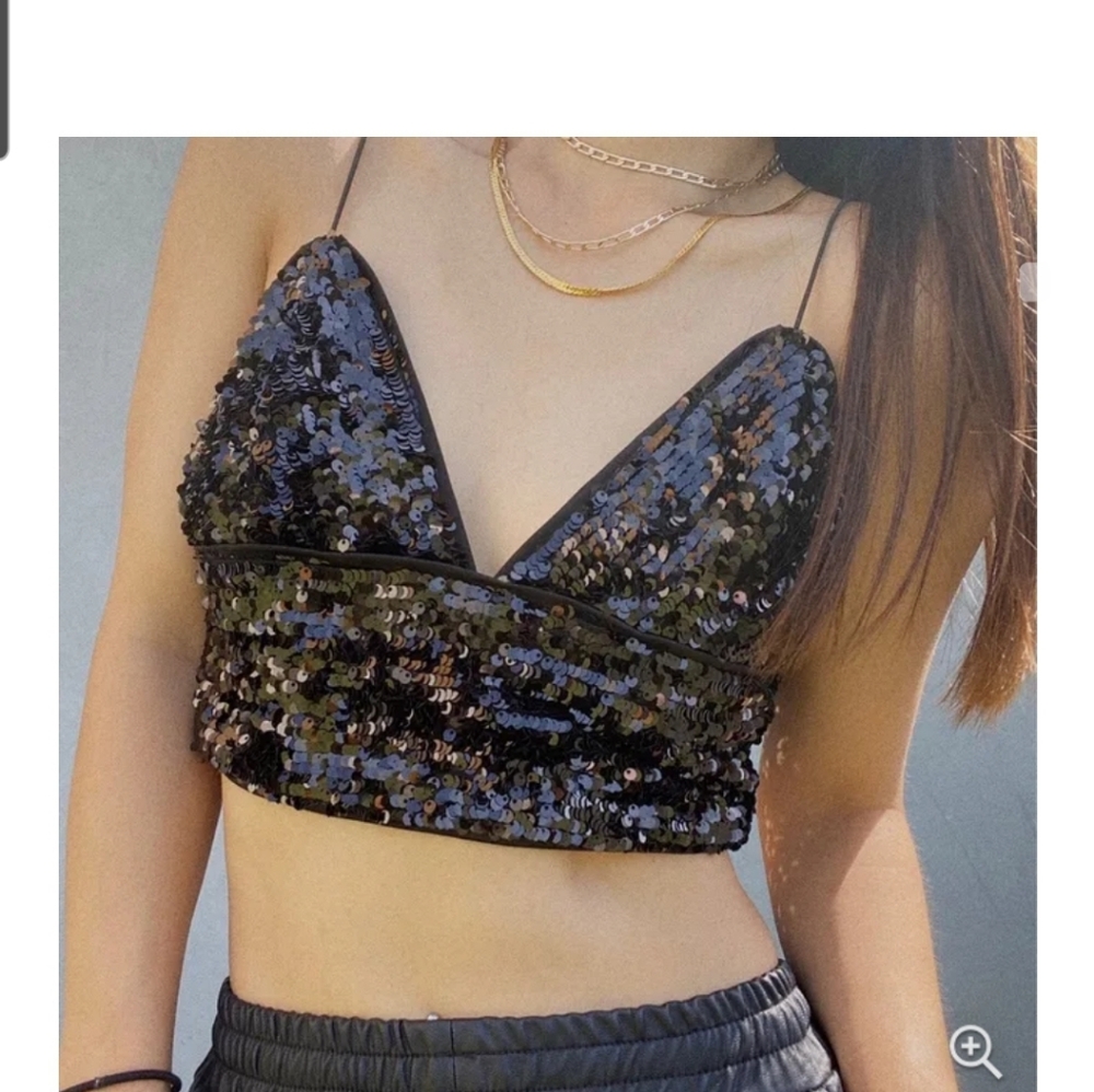 Forever 21 Black Sequence Top